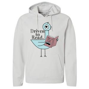 Driven To Read Pigeon Library Reading Books Readers Performance Fleece Hoodie