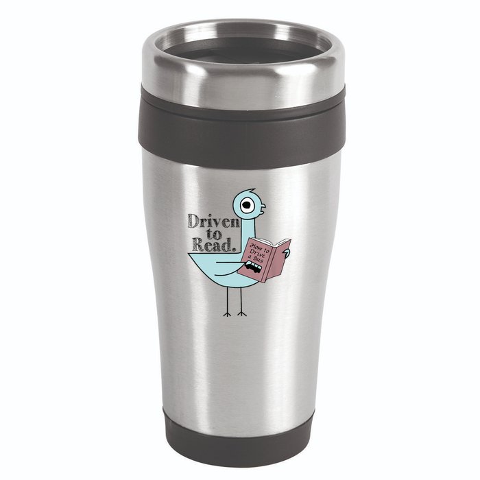 Driven To Read Pigeon Library Reading Books Readers 16oz Travel Tumbler