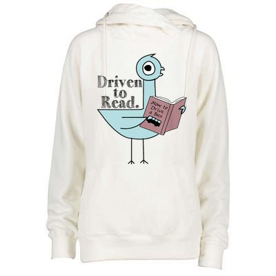 Driven To Read Pigeon Library Reading Books Readers Womens Funnel Neck Pullover Hood