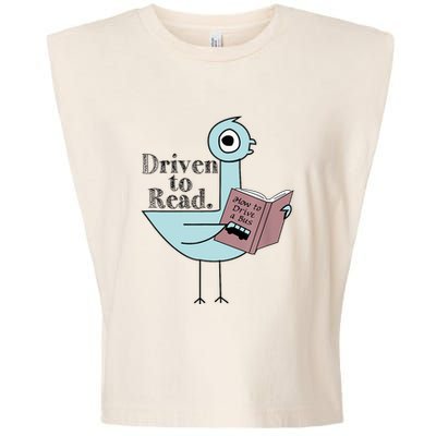 Driven To Read Pigeon Library Reading Books Readers Garment-Dyed Women's Muscle Tee