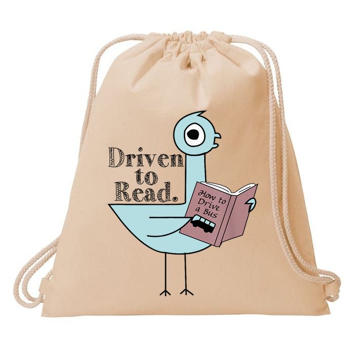 Driven To Read Pigeon Library Reading Books Readers Drawstring Bag