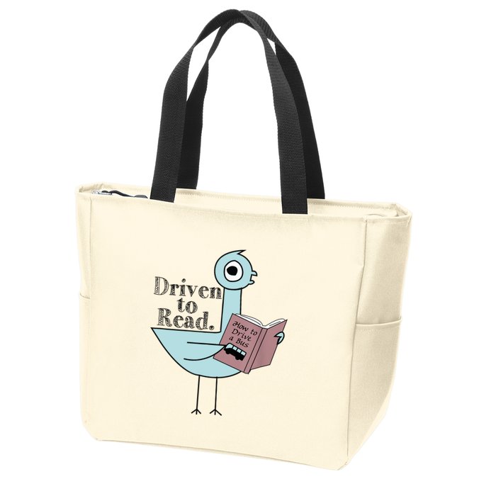 Driven To Read Pigeon Library Reading Books Readers Zip Tote Bag