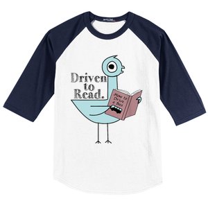 Driven To Read Pigeon Library Reading Books Readers Baseball Sleeve Shirt