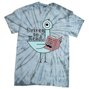 Driven To Read Pigeon Library Reading Books Readers Tie-Dye T-Shirt