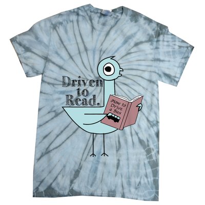 Driven To Read Pigeon Library Reading Books Readers Tie-Dye T-Shirt