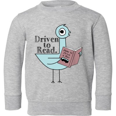 Driven To Read Pigeon Library Reading Books Readers Toddler Sweatshirt