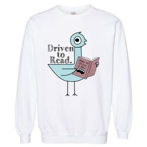 Driven To Read Pigeon Library Reading Books Readers Garment-Dyed Sweatshirt