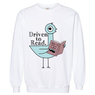 Driven To Read Pigeon Library Reading Books Readers Garment-Dyed Sweatshirt
