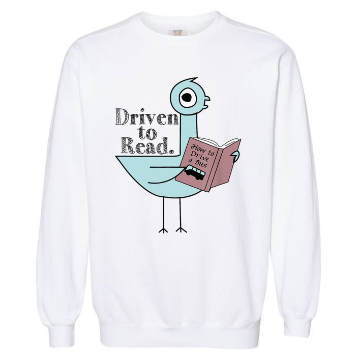 Driven To Read Pigeon Library Reading Books Readers Garment-Dyed Sweatshirt