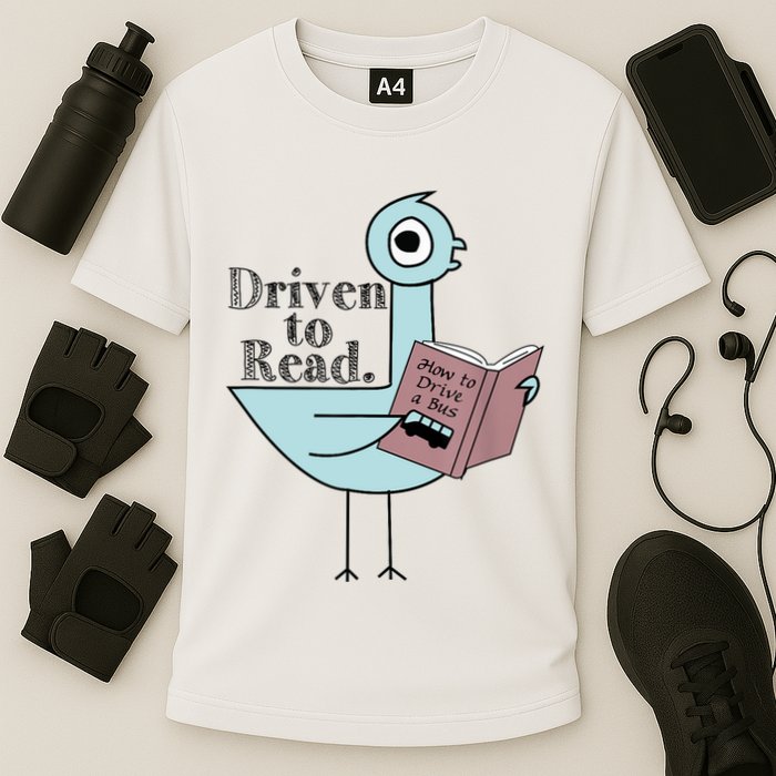 Driven To Read Pigeon Library Reading Books Readers Performance Shirt