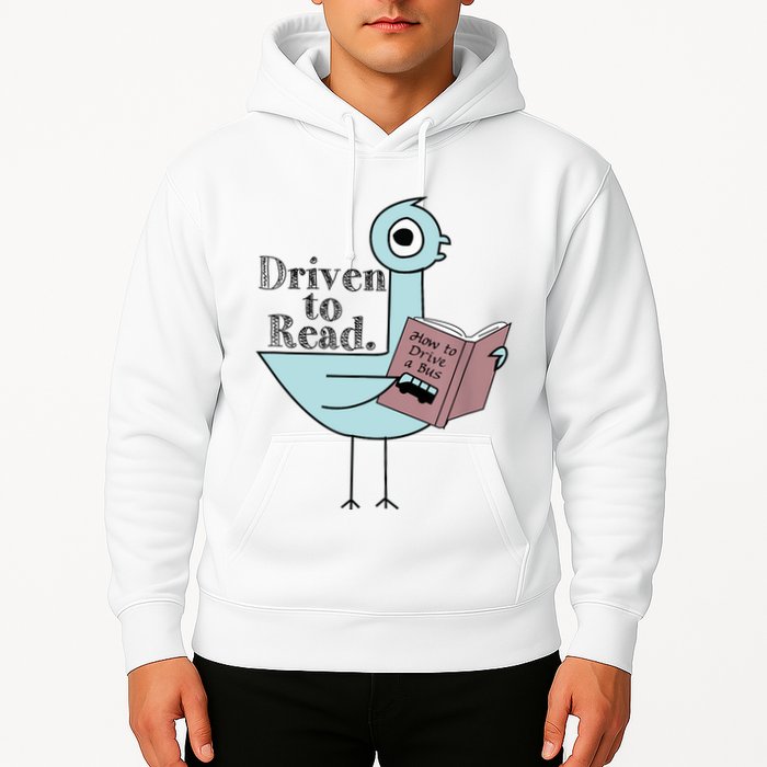 Driven To Read Pigeon Library Reading Books Readers Hoodie