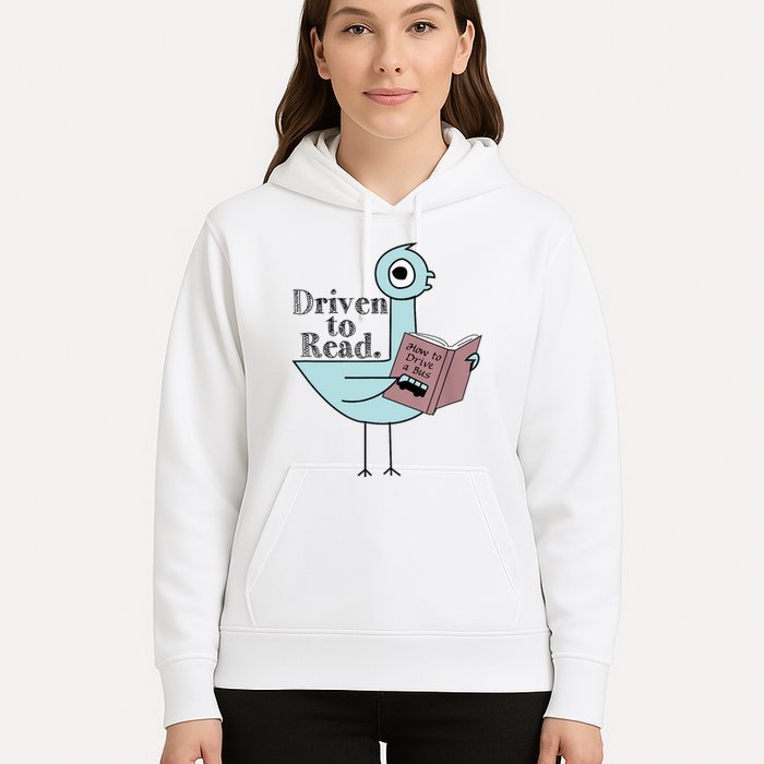 Driven To Read Pigeon Library Reading Books Readers Hoodie