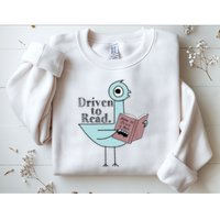 Driven To Read Pigeon Library Reading Books Readers Sweatshirt