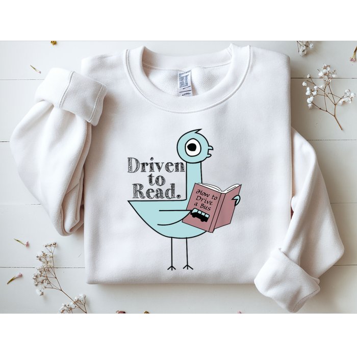 Driven To Read Pigeon Library Reading Books Readers Sweatshirt