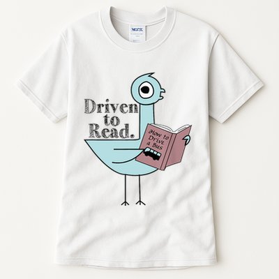Driven To Read Pigeon Library Reading Books Readers Tall T-Shirt