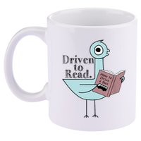 Driven To Read Pigeon Library Reading Books Readers 11oz C Handle Ceramic Mug