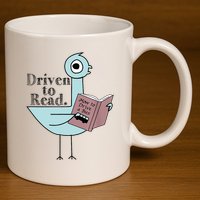 Driven To Read Pigeon Library Reading Books Readers 11oz C Handle Ceramic Mug