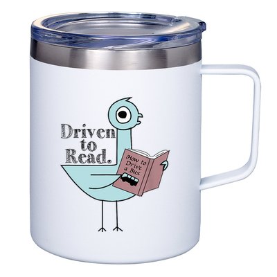 Driven To Read Pigeon Library Reading Books Readers 12oz Stainless Steel Coffee Mug