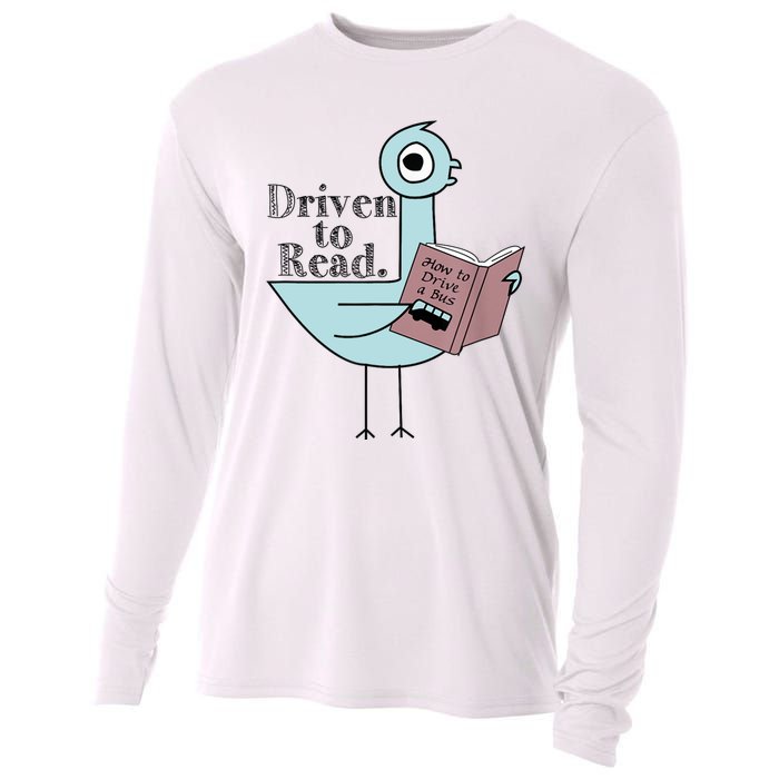 Driven To Read Pigeon Library Reading Books Readers Cooling Performance Long Sleeve Crew