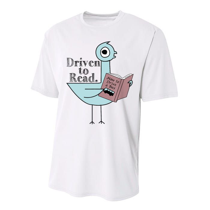 Driven To Read Pigeon Library Reading Books Readers Performance Sprint T-Shirt