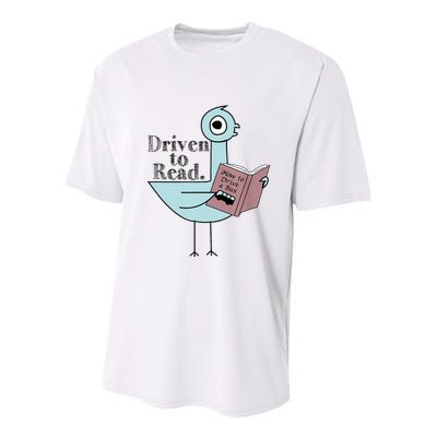 Driven To Read Pigeon Library Reading Books Readers Youth Performance Sprint T-Shirt
