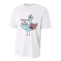 Driven To Read Pigeon Library Reading Books Readers Youth Performance Sprint T-Shirt