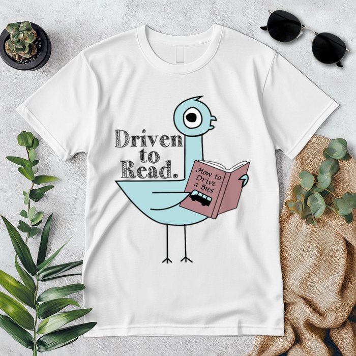 Driven To Read Pigeon Library Reading Books Readers Premium T-Shirt