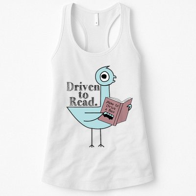 Driven To Read Pigeon Library Reading Books Readers Womens Tank Top
