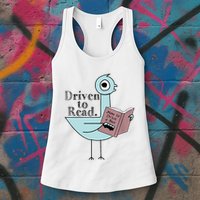 Driven To Read Pigeon Library Reading Books Readers Womens Tank Top