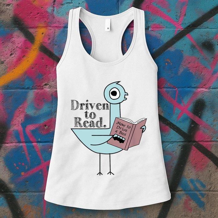 Driven To Read Pigeon Library Reading Books Readers Womens Tank Top