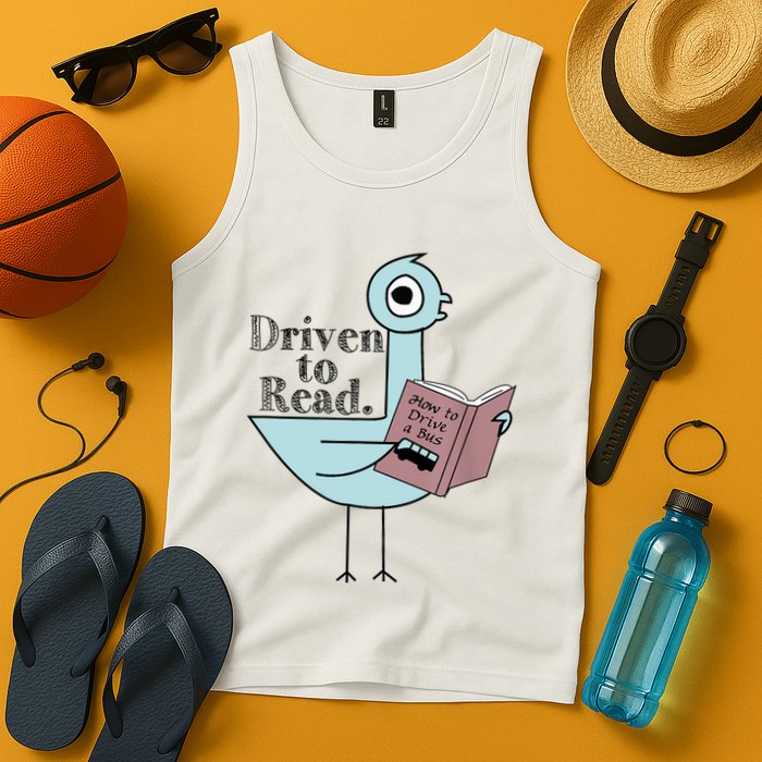 Driven To Read Pigeon Library Reading Books Readers Tank Top