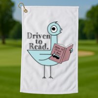 Driven To Read Pigeon Library Reading Books Readers Golf Towel