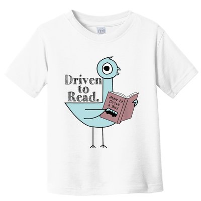 Driven To Read Pigeon Library Reading Books Readers Toddler T-Shirt