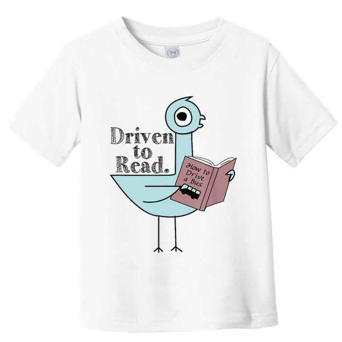 Driven To Read Pigeon Library Reading Books Readers Toddler T-Shirt