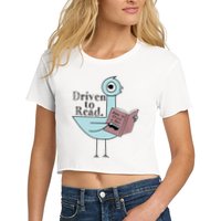 Driven To Read Pigeon Library Reading Books Readers Crop Top