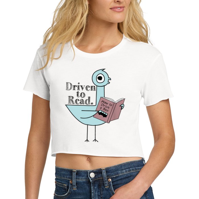 Driven To Read Pigeon Library Reading Books Readers Crop Top