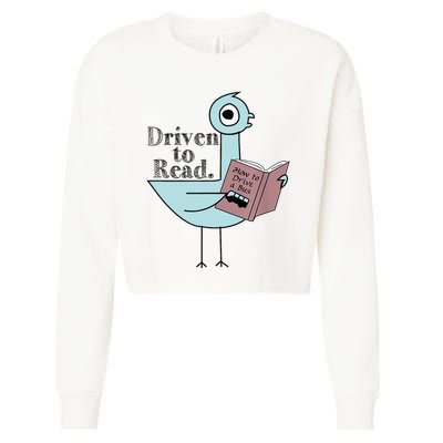 Driven To Read Pigeon Library Reading Books Readers Cropped Pullover Crew