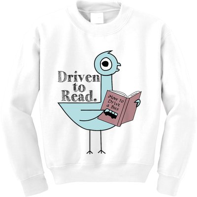 Driven To Read Pigeon Library Reading Books Readers Kids Sweatshirt