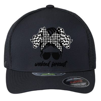 Dirt Track Racing Sprint Car Racing Checkered Flag Gift Flexfit Unipanel Trucker Cap