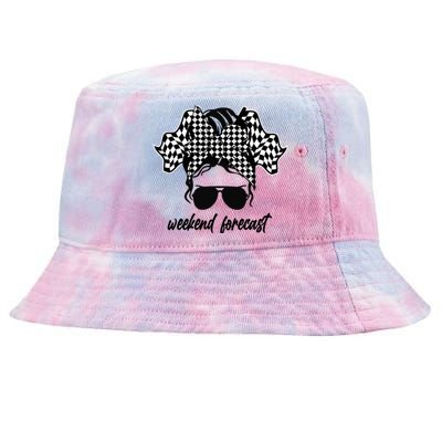 Dirt Track Racing Sprint Car Racing Checkered Flag Gift Tie-Dyed Bucket Hat