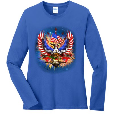 Donald Trump Riding Eagle Next Us President 2024 Epic Battle Cute Gift Ladies Long Sleeve Shirt