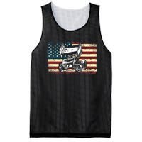 Dirt Track Racing Sprint Car Vintage Retro American Flag Gift Mesh Reversible Basketball Jersey Tank