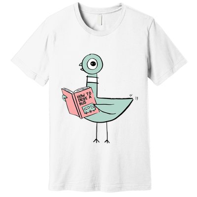 Driven To Read Pigeon Library Reading Books Reader Premium T-Shirt