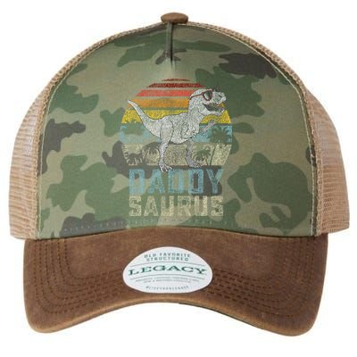 Daddysaurus T Rex Dinosaur Daddy Saurus Family Matching Legacy Tie Dye Trucker Hat