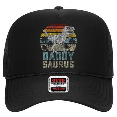 Daddysaurus T Rex Dinosaur Daddy Saurus Family Matching High Crown Mesh Back Trucker Hat