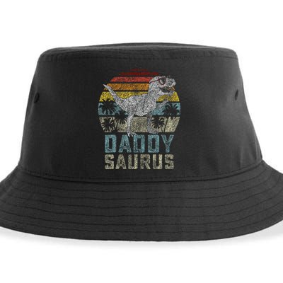 Daddysaurus T Rex Dinosaur Daddy Saurus Family Matching Sustainable Bucket Hat