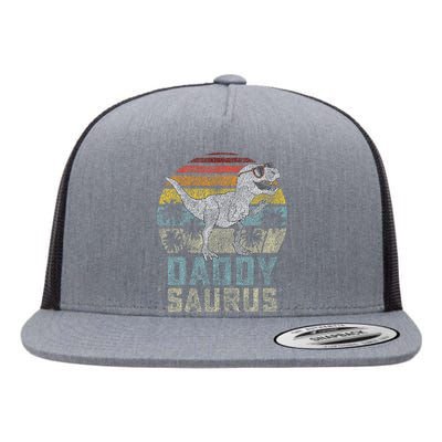 Daddysaurus T Rex Dinosaur Daddy Saurus Family Matching Flat Bill Trucker Hat