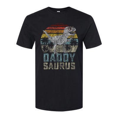 Daddysaurus T Rex Dinosaur Daddy Saurus Family Matching Softstyle® CVC T-Shirt