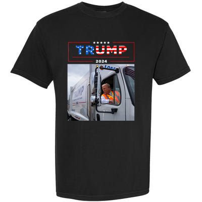 Donald Trump Rides In Garbage Truck Garbage Trump Garment-Dyed Heavyweight T-Shirt