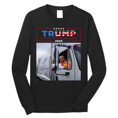 Donald Trump Rides In Garbage Truck Garbage Trump Long Sleeve Shirt